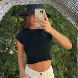 Brandy black lettuce crop top